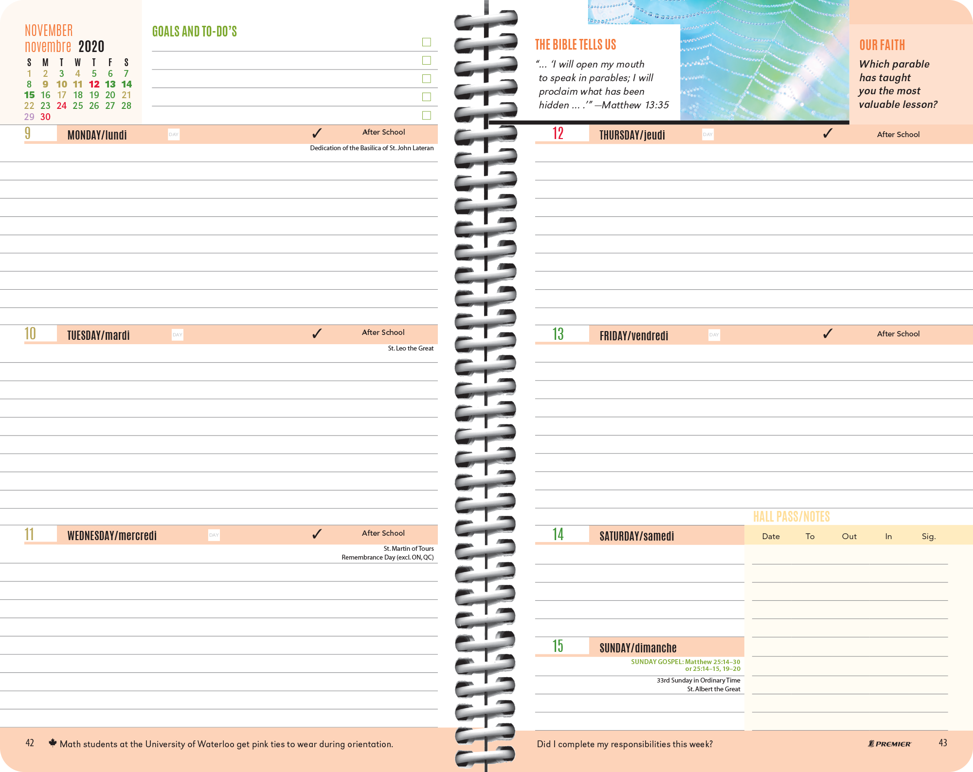 Catholic Faith High Planner Spread