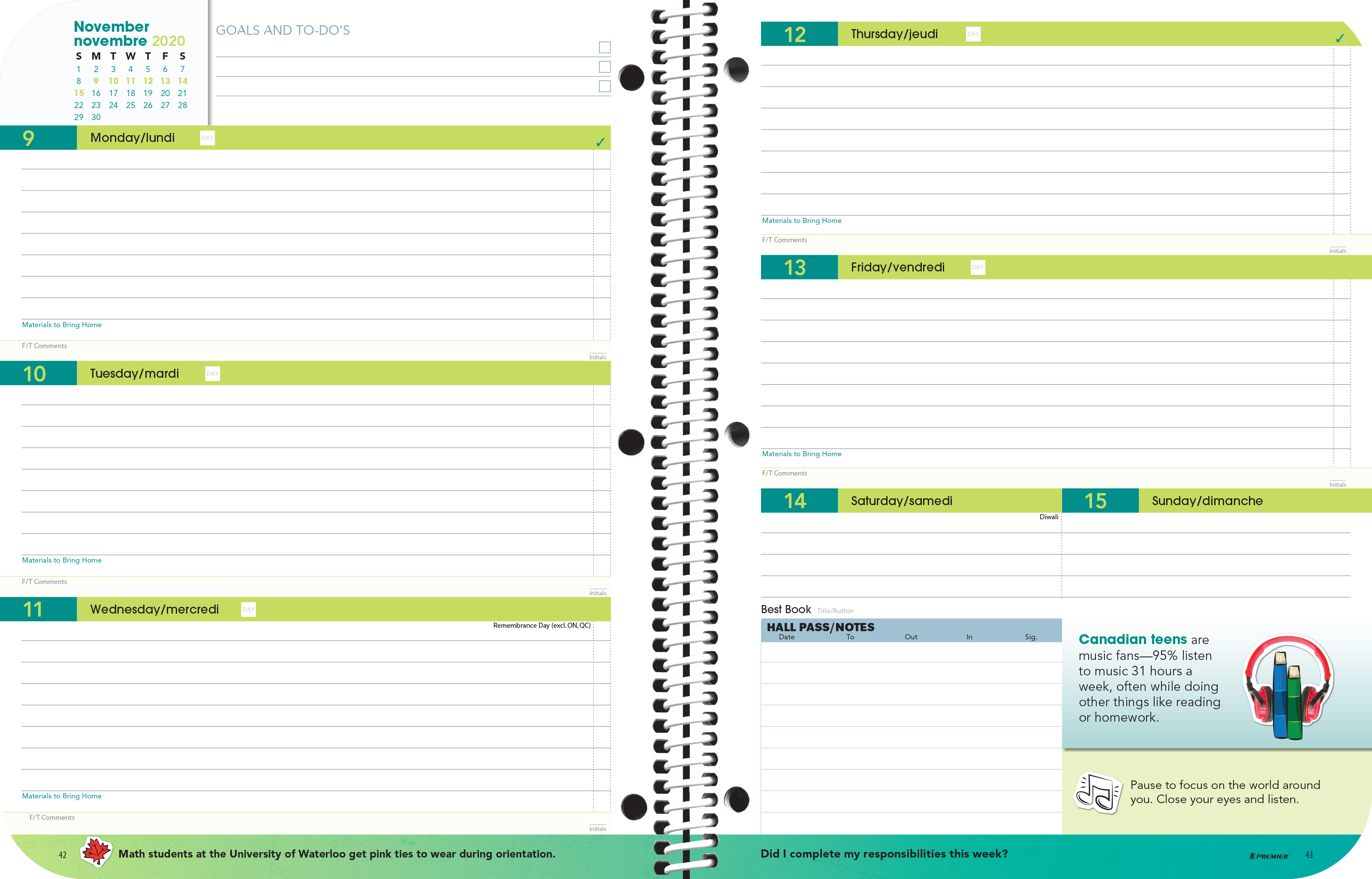 Esteem Middle Planner Spread