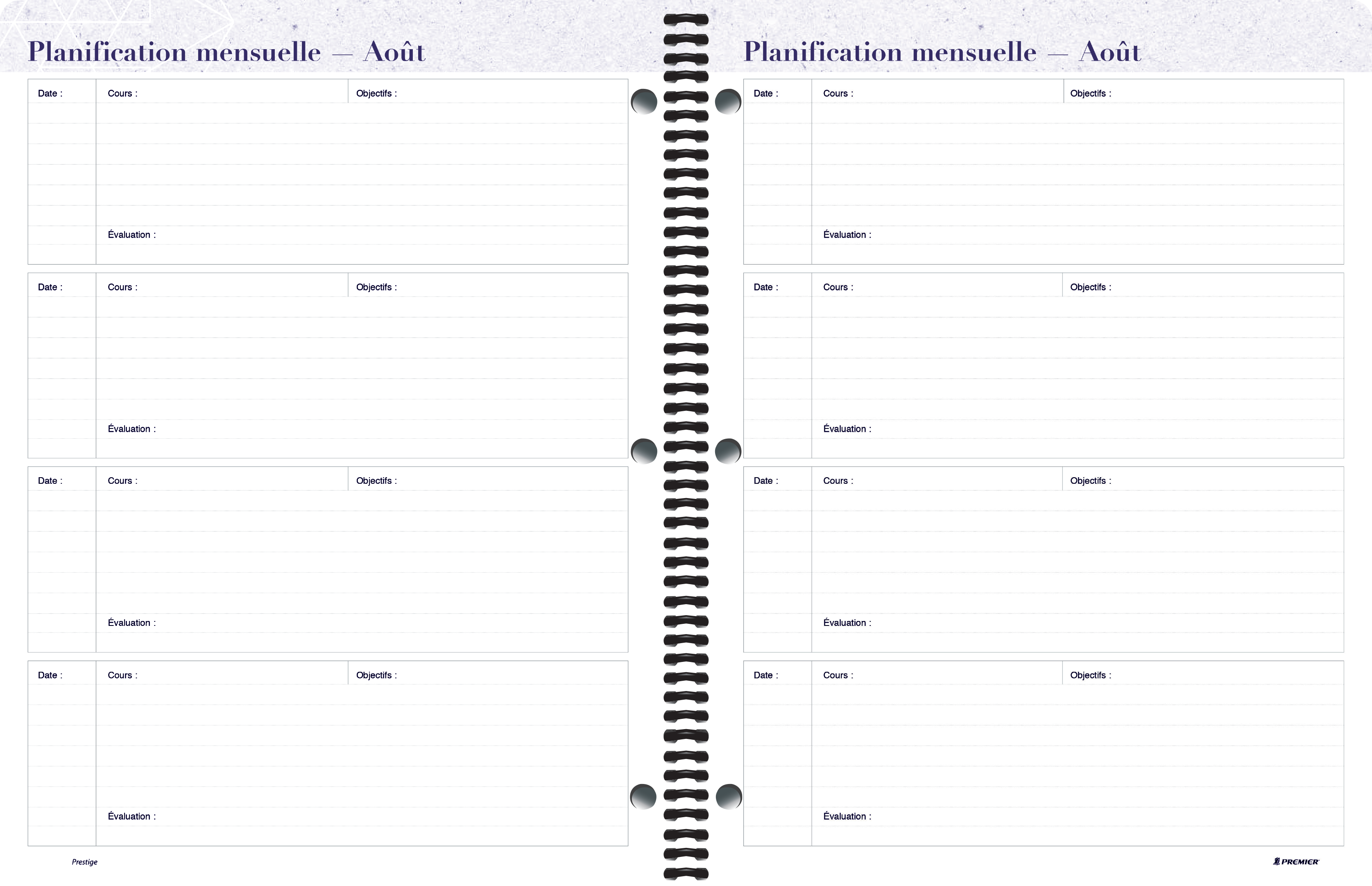 Cahier de planification
